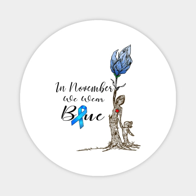 Diabetes awareness Womens In November We Wear Blue Diabetes Flower Gift Magnet by thuylinh8